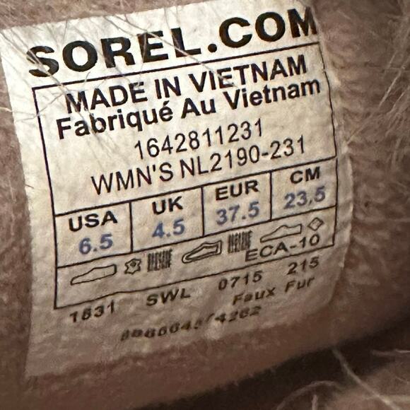 Sorel Tofino Tall Herringbone Fur Winter Boots Women's Sz 6.5 - Picture 8 of 11